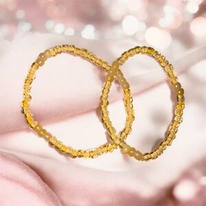 Mom and daughter Elegant Gold Beaded Bracelet Set
